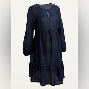 Old Navy Navy Blue Embroidered Midi Dress XXL